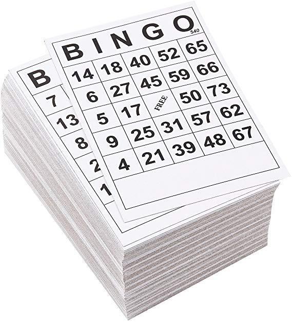 60pcs BINGO Game Cards 1 on Single 60 Sheets without repeat Single ...