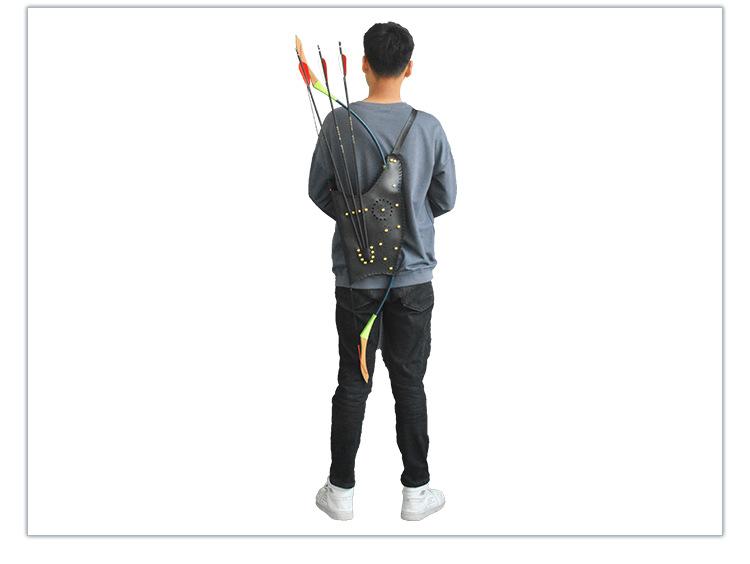 59/" Archery Leather Recurve Bow Shoulder Arrow Bag Quiver Holder Carry Case