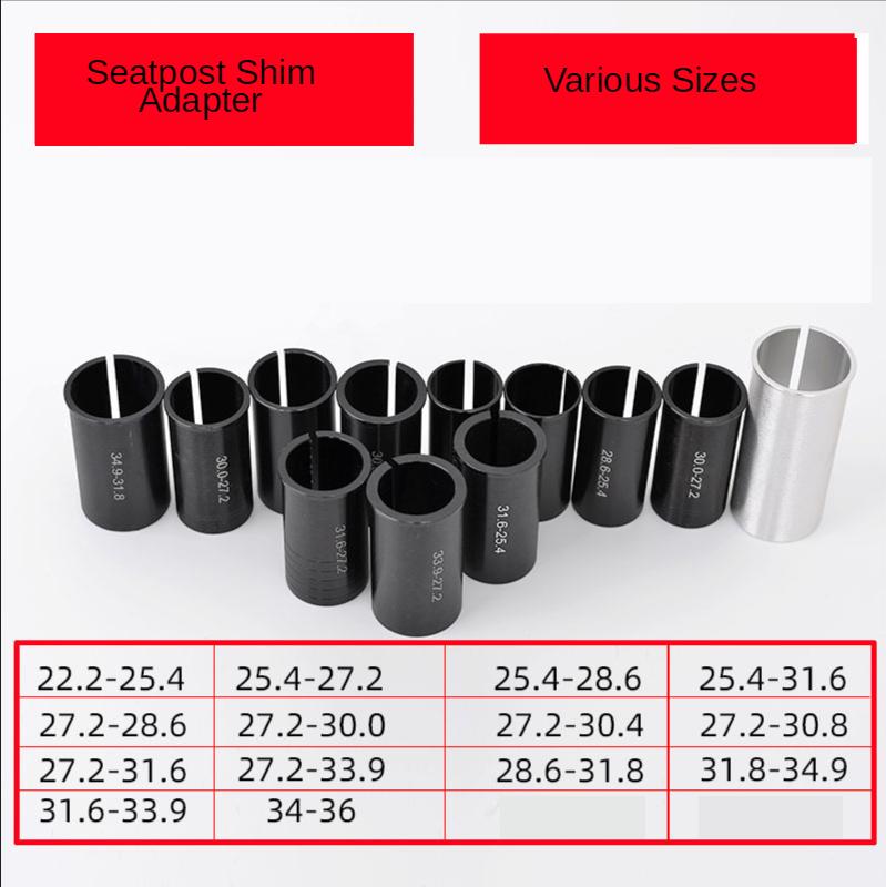 Details about / Bicycle Seatpost Shims Adapters Alloy Lightweight Bike Seat Post Size Convertor