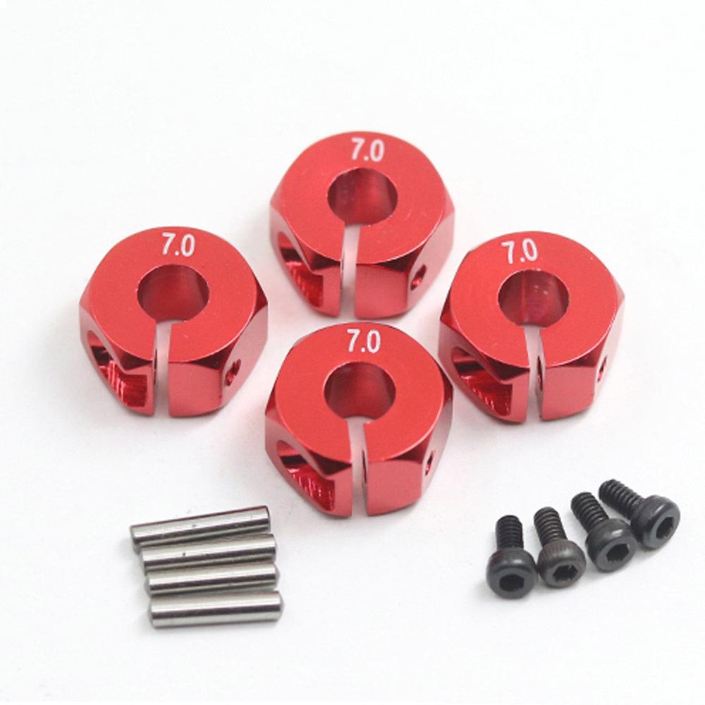 Adaptateur Moyeu Hexagonal 12mm Pour Voitures RC 1/10 HSP - En Alliage D'aluminium (rouge, 6mm) - 2