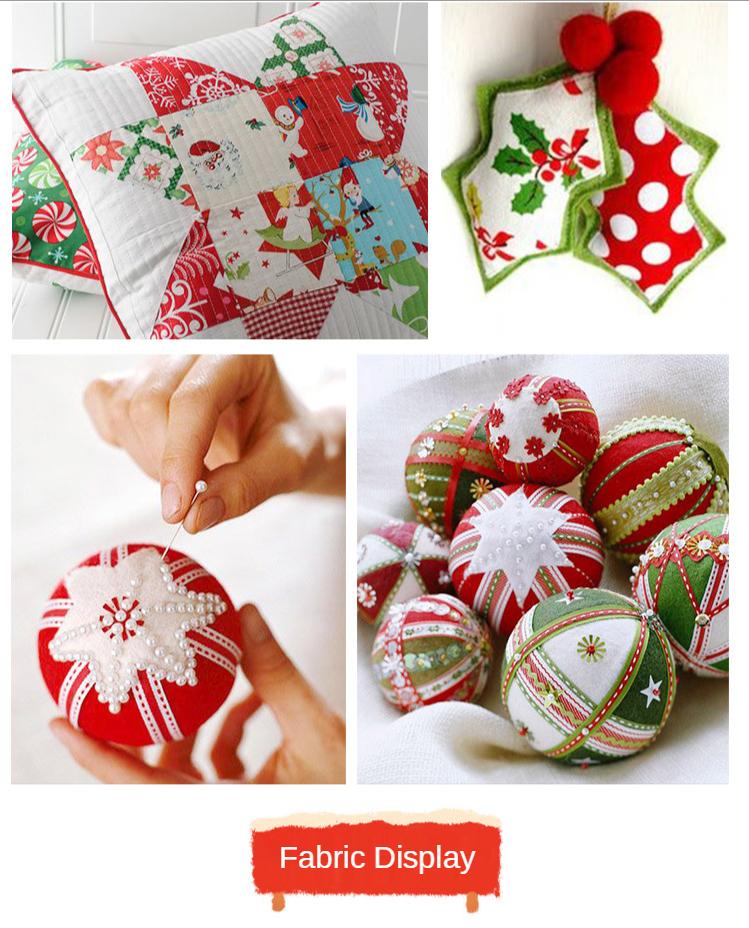 5X Weihnachten Baumwoll Stoff Schneeflocke Santa Gedruckt für DIY Craft