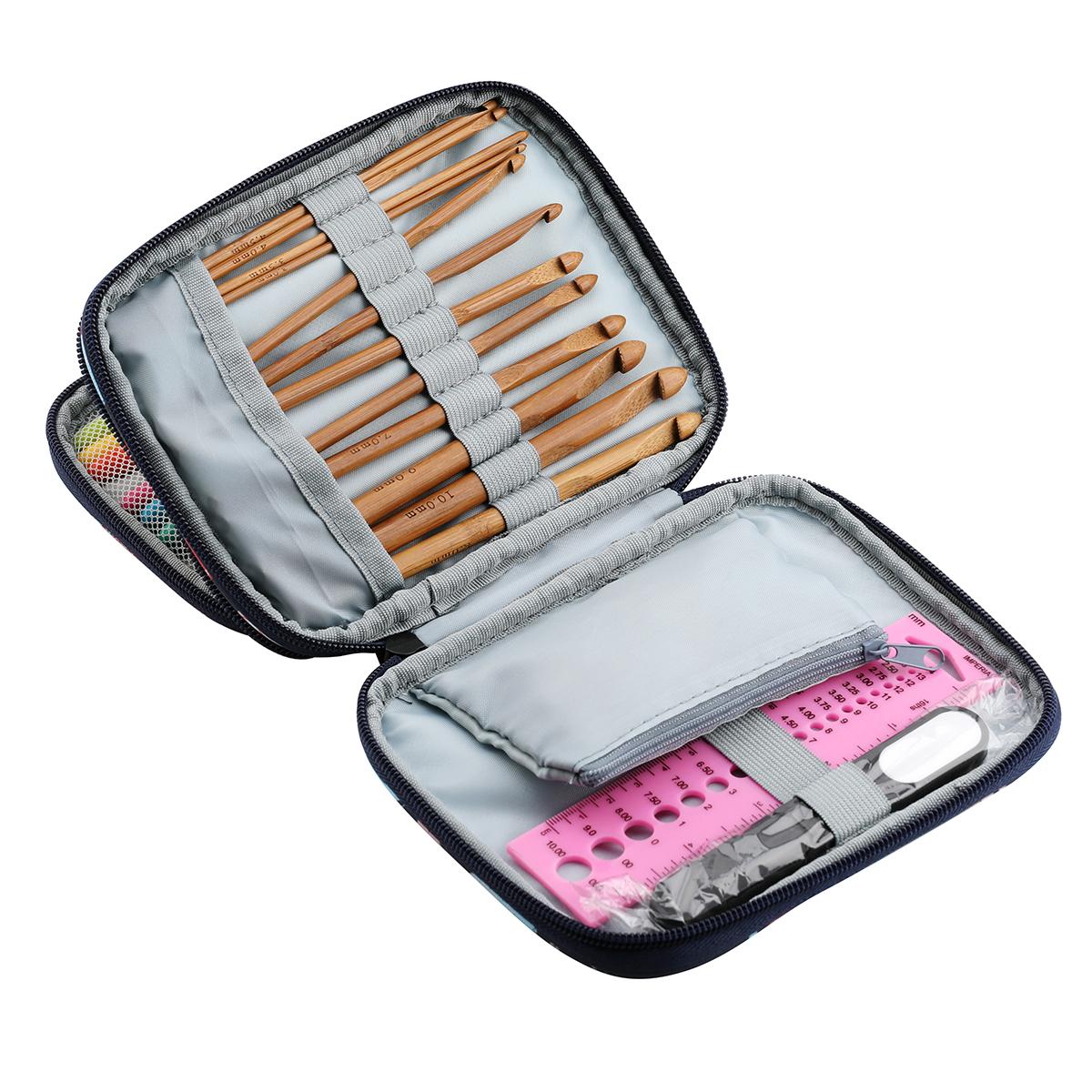 110pcs häkeln haken kit garn strick nadel nähwerkzeug ergonomische