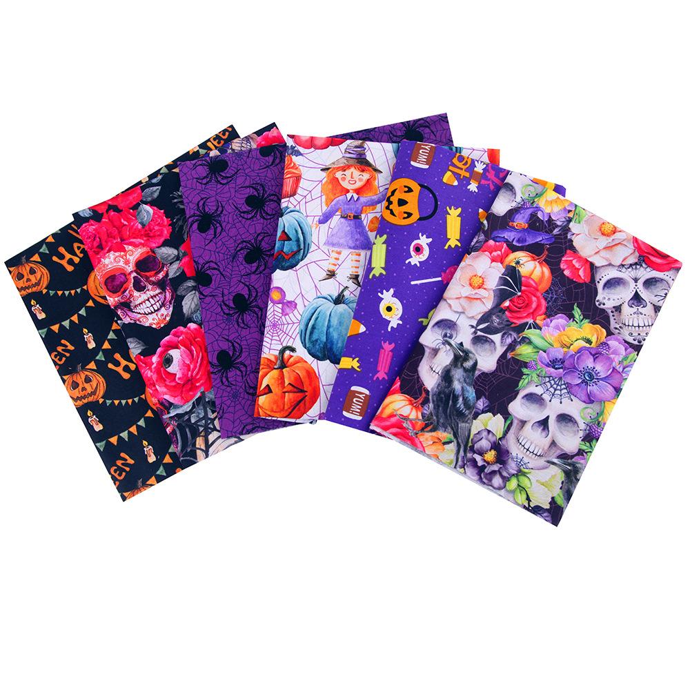 6pcs 50cm halloween stoff kürbis muster für nähen quilt ing bekleidung