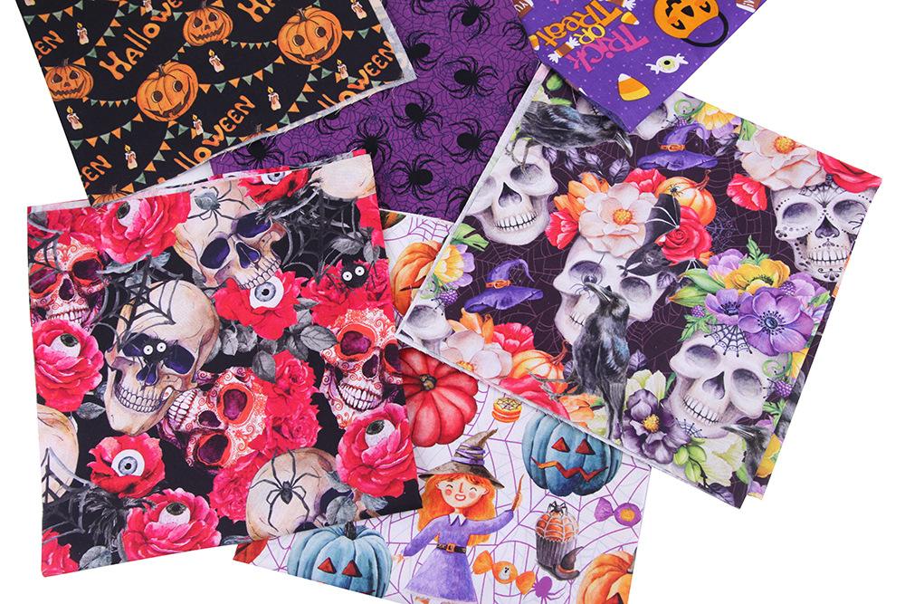 6pcs 50cm halloween stoff kürbis muster für nähen quilt ing bekleidung