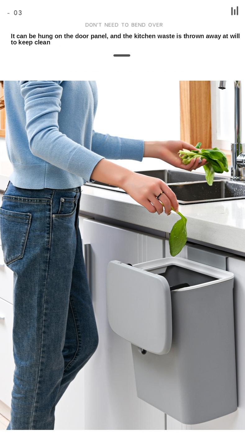 Küche hängende mülleimer wand montierte tür müll mülleimer abfall korb