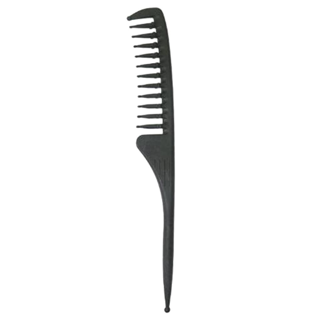 Carbon Wide Tooth Rake Comb with Tail for Curly Detangle Hair No static ...