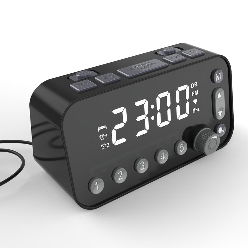 Led Dab + Fm Digital Alarm Clock Radio Bedside With Snooze Lcd Display 