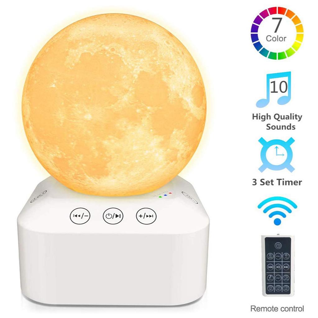 White Noise Sound Machine Night Light 7 Color Lamp for ...