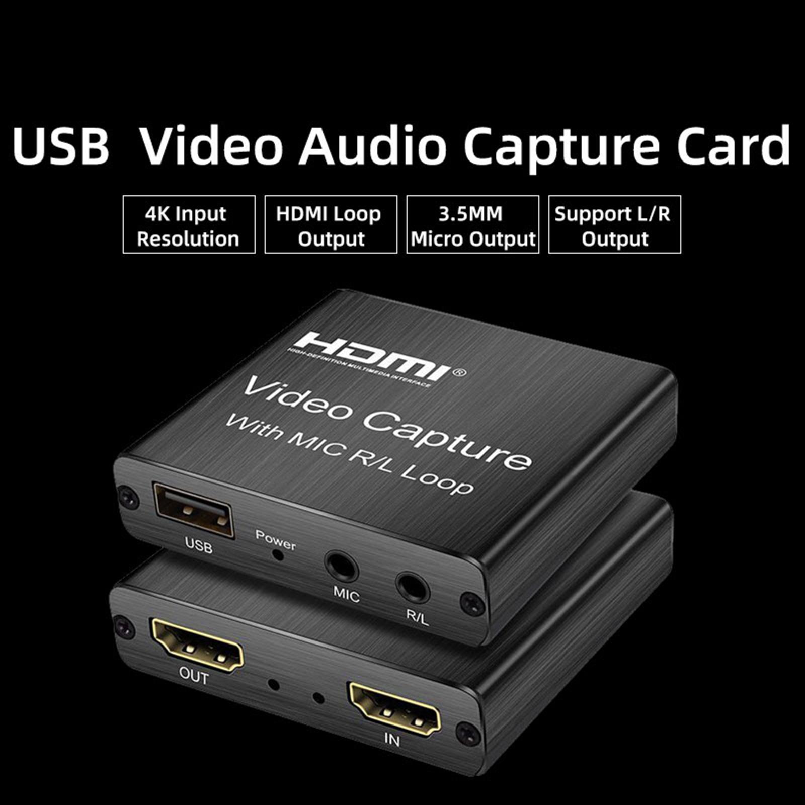 1080p Hdmi Game Capture Device With Mic R L Loop Usb Video Audio Card Adapter Ebay