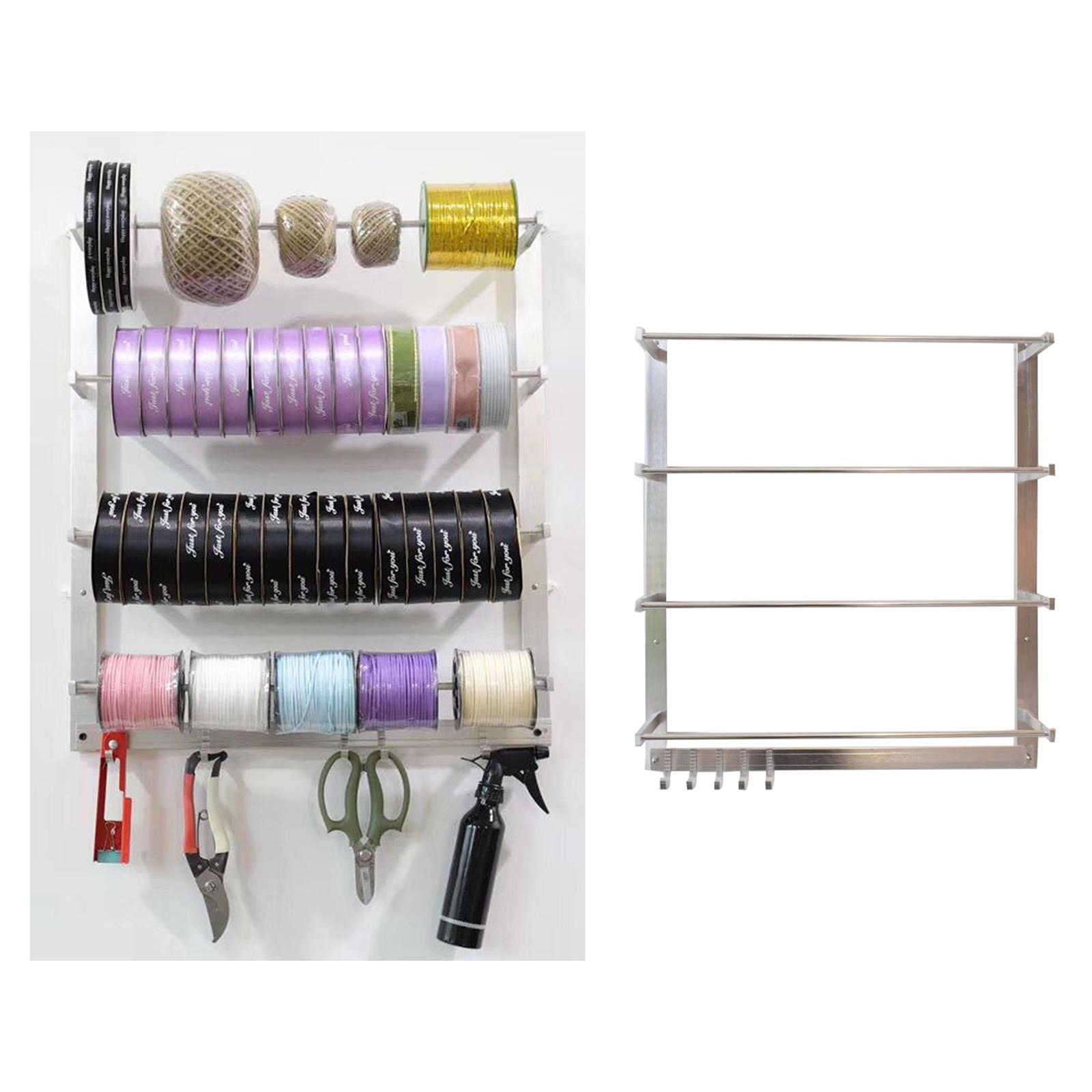 Wall Mounted Wire Spool Rack Storage Organizer Ribbon Holder for Sewing ...