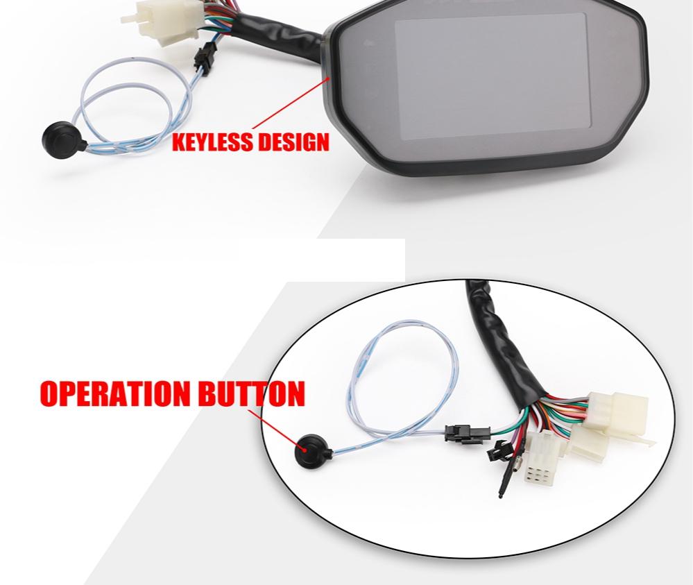 Universal Motorcycle Speedometer Digital Lcd Odometer Tachometer Black