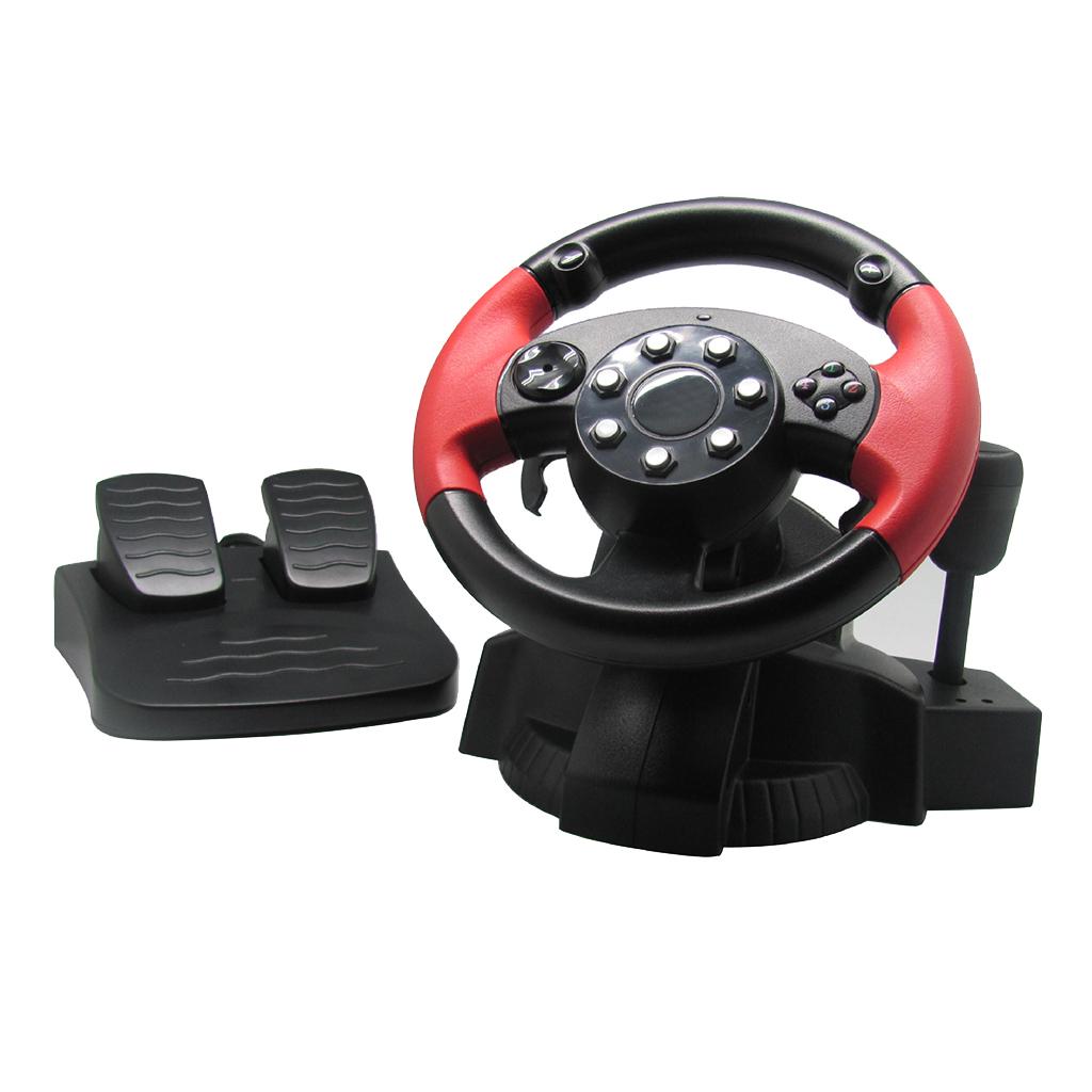 Racing Car Bus Driving Simulator Steering Wheel and Pedals for PS3/2 PC
