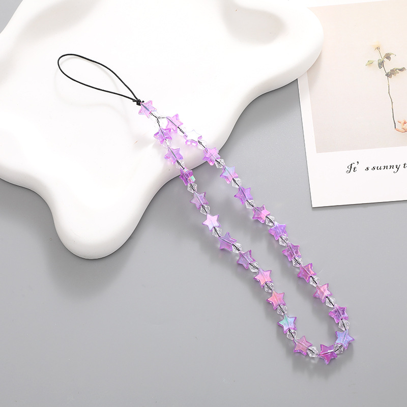 Cute Star Bead Phone Chain Anti-lost Charm Strap Keychain Lanyard Pendant - Zdjęcie 8 z 10