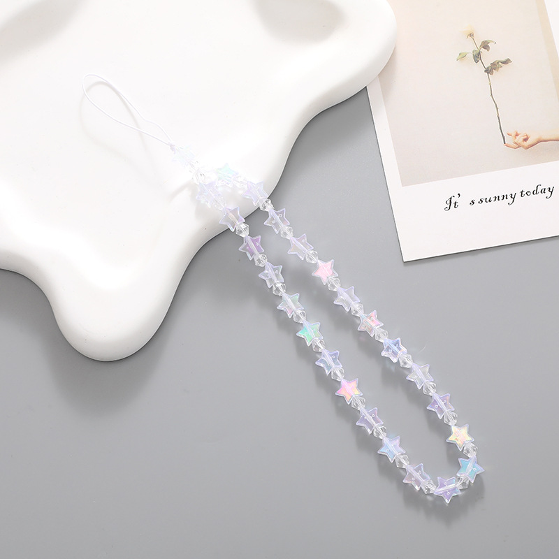 Cute Star Bead Phone Chain Anti-lost Charm Strap Keychain Lanyard Pendant - Zdjęcie 10 z 10