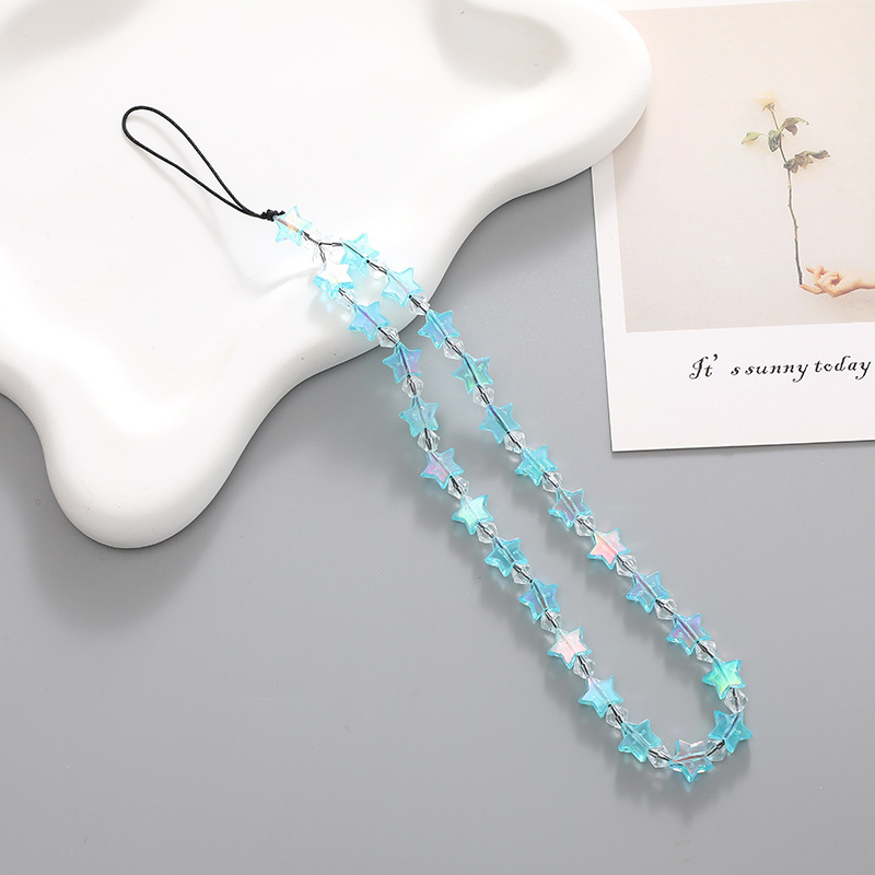 Cute Star Bead Phone Chain Anti-lost Charm Strap Keychain Lanyard Pendant - Zdjęcie 6 z 10
