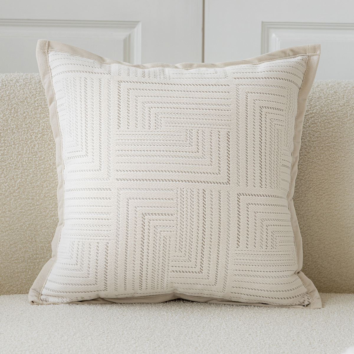 Pillowcase Cream Pillow Cushion Cover for Living Room Sofa Cushion Cover 45cm - Picture 8 of 8