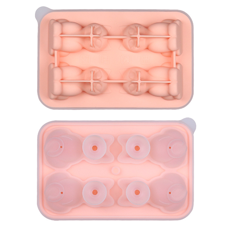 Cat Ice Tray Mold Household Ice Mold Silicone Ice Tray Four Grid Ice Cube Mold - Picture 11 of 12
