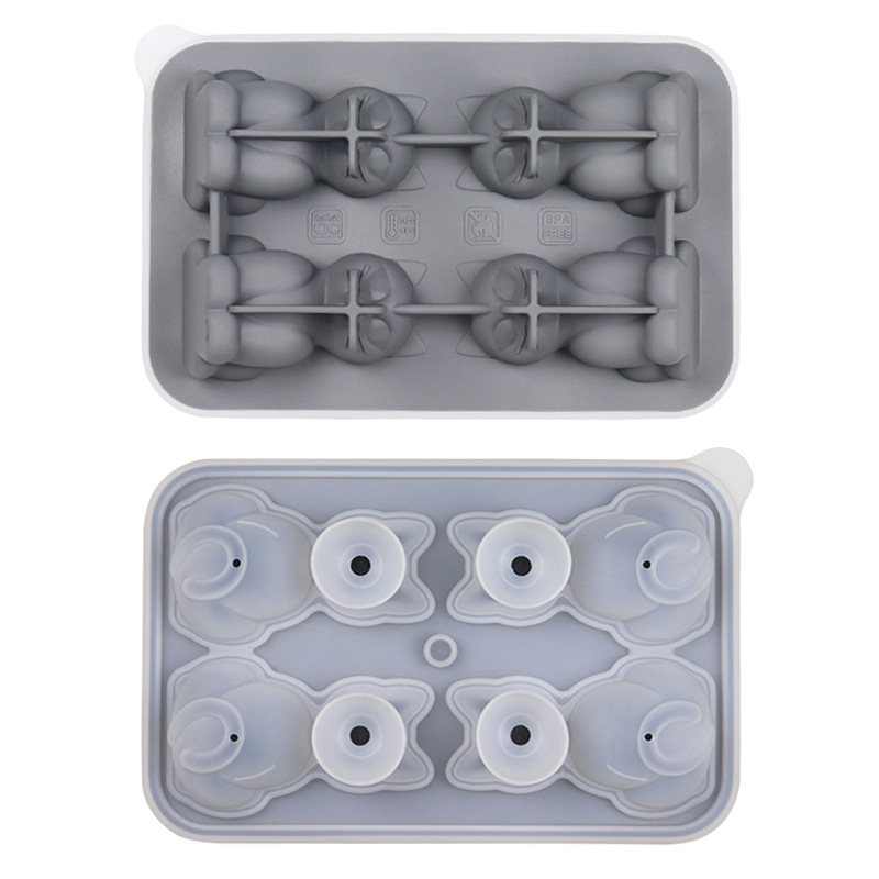 Cat Ice Tray Mold Household Ice Mold Silicone Ice Tray Four Grid Ice Cube Mold - Picture 10 of 12