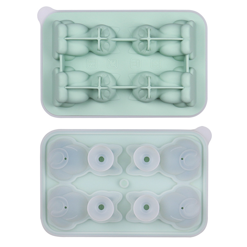 Cat Ice Tray Mold Household Ice Mold Silicone Ice Tray Four Grid Ice Cube Mold - Picture 9 of 12