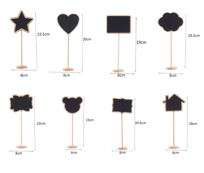 10X Wooden Mini Blackboard Memo Sign Message Chalk Board Stand Wedding Decor - Picture 8 of 15