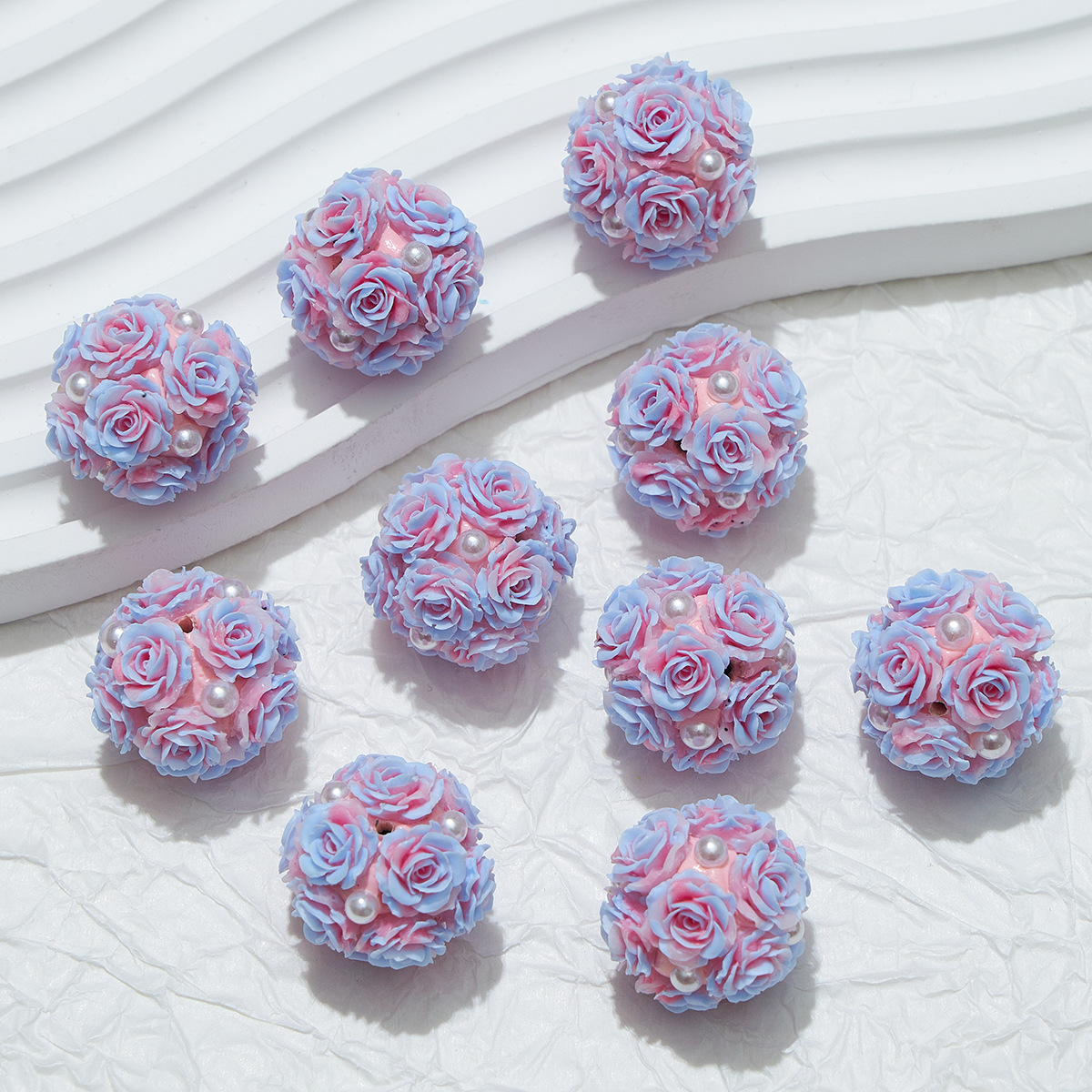 10pcs 20mm Rose Flower Beads Rose Ball Beads Rose Beads DIY for Jewelry Making - Picture 9 of 51