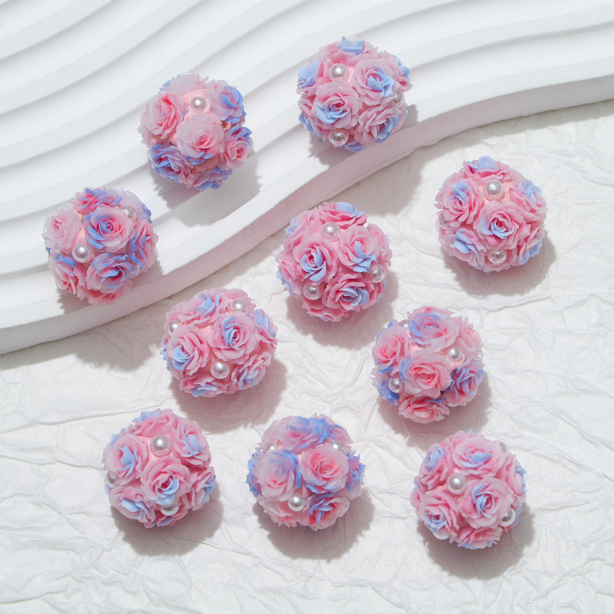 10pcs 20mm Rose Flower Beads Rose Ball Beads Rose Beads DIY for Jewelry Making - Picture 11 of 51