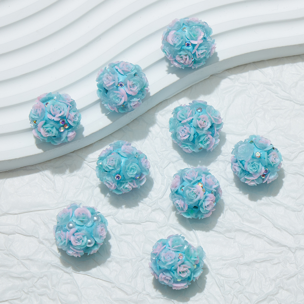 10pcs 20mm Rose Flower Beads Rose Ball Beads Rose Beads DIY for Jewelry Making - Picture 7 of 51