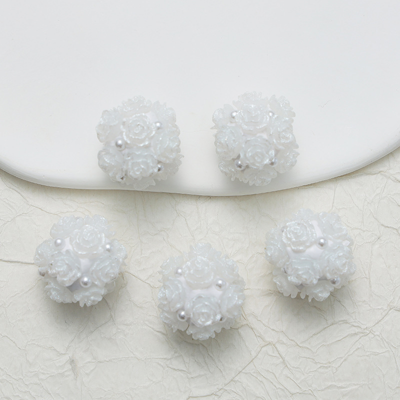 10pcs 20mm Rose Flower Beads Rose Ball Beads Rose Beads DIY for Jewelry Making - Picture 14 of 51