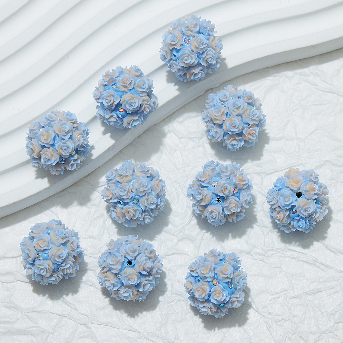 10pcs 20mm Rose Flower Beads Rose Ball Beads Rose Beads DIY for Jewelry Making - Picture 13 of 51