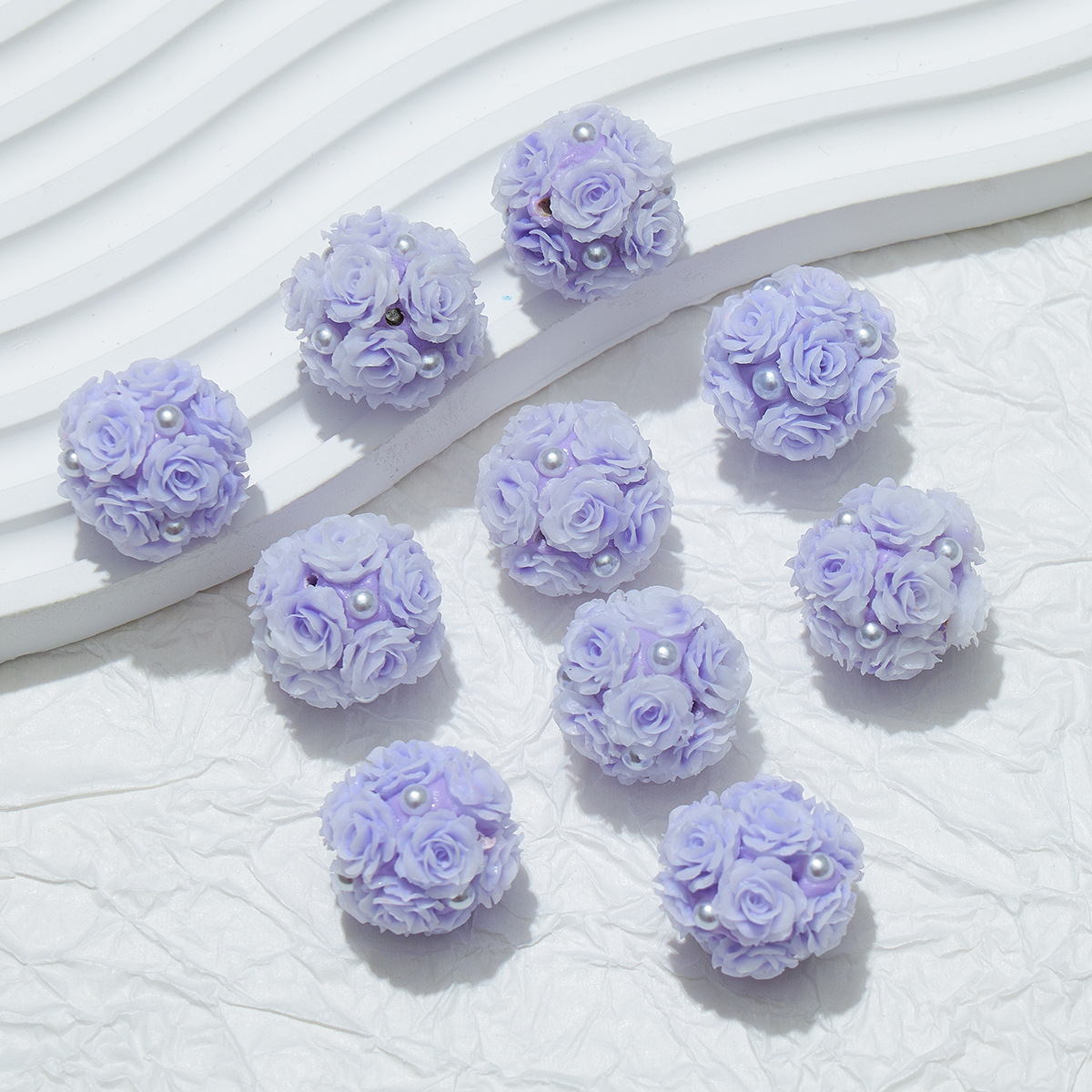 10pcs 20mm Rose Flower Beads Rose Ball Beads Rose Beads DIY for Jewelry Making - Picture 8 of 51
