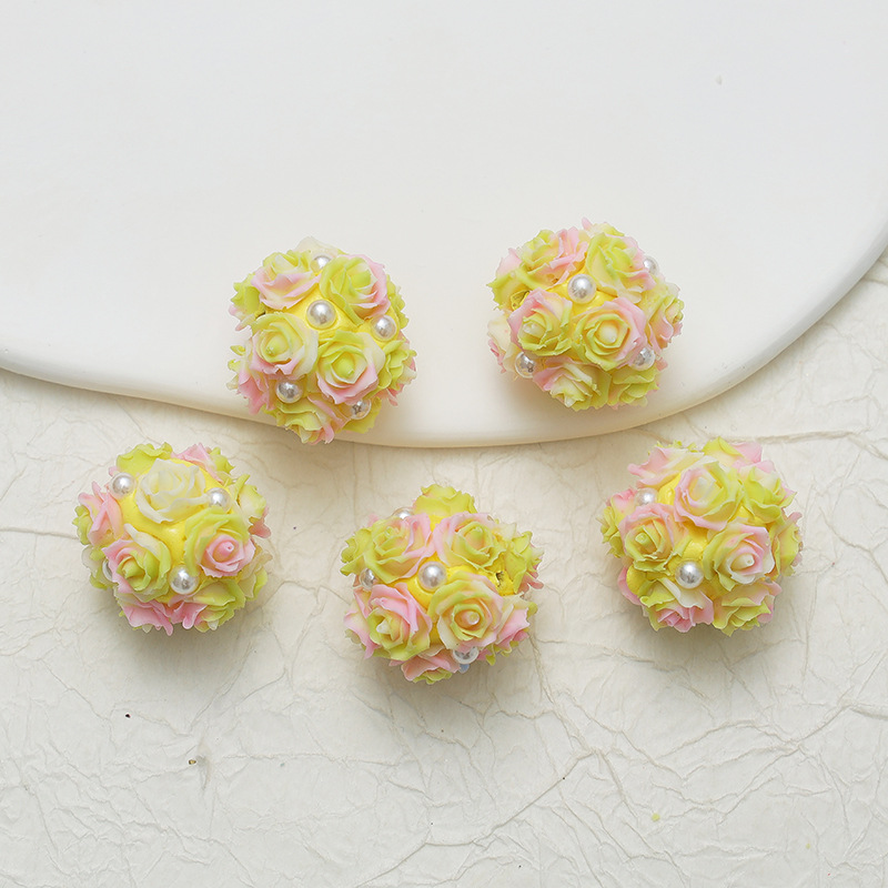 10pcs 20mm Rose Flower Beads Rose Ball Beads Rose Beads DIY for Jewelry Making - Picture 23 of 51