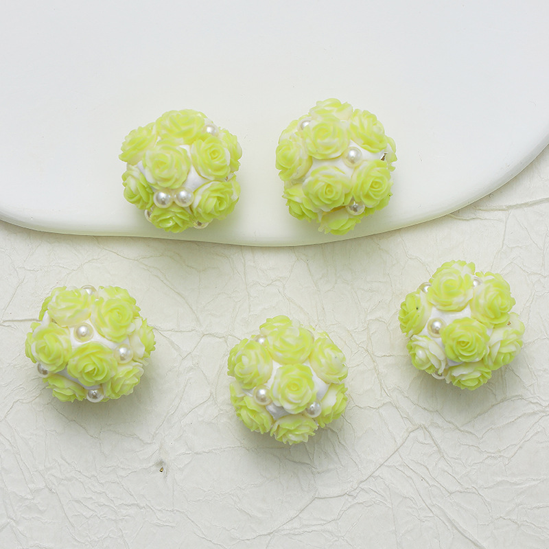 10pcs 20mm Rose Flower Beads Rose Ball Beads Rose Beads DIY for Jewelry Making - Picture 18 of 51