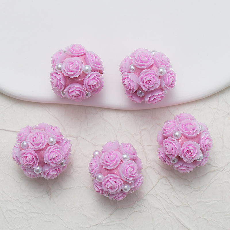 10pcs 20mm Rose Flower Beads Rose Ball Beads Rose Beads DIY for Jewelry Making - Picture 20 of 51