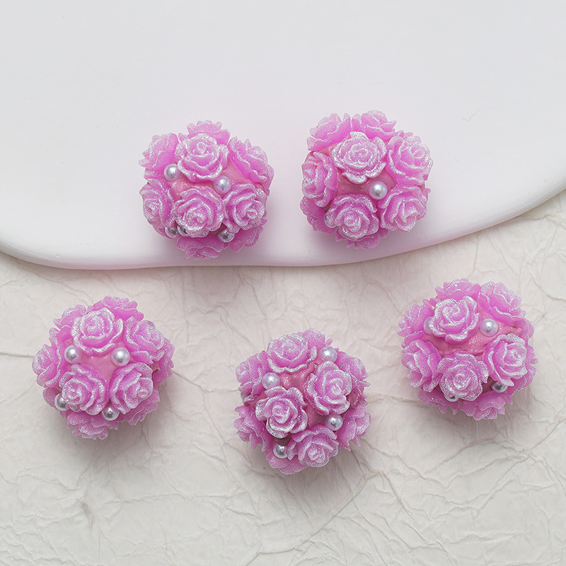 10pcs 20mm Rose Flower Beads Rose Ball Beads Rose Beads DIY for Jewelry Making - Picture 26 of 51