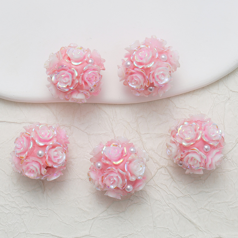 10pcs 20mm Rose Flower Beads Rose Ball Beads Rose Beads DIY for Jewelry Making - Picture 22 of 51