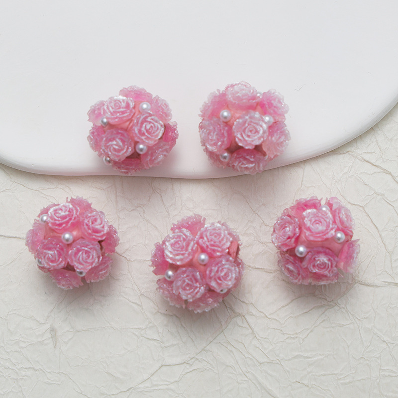 10pcs 20mm Rose Flower Beads Rose Ball Beads Rose Beads DIY for Jewelry Making - Picture 24 of 51