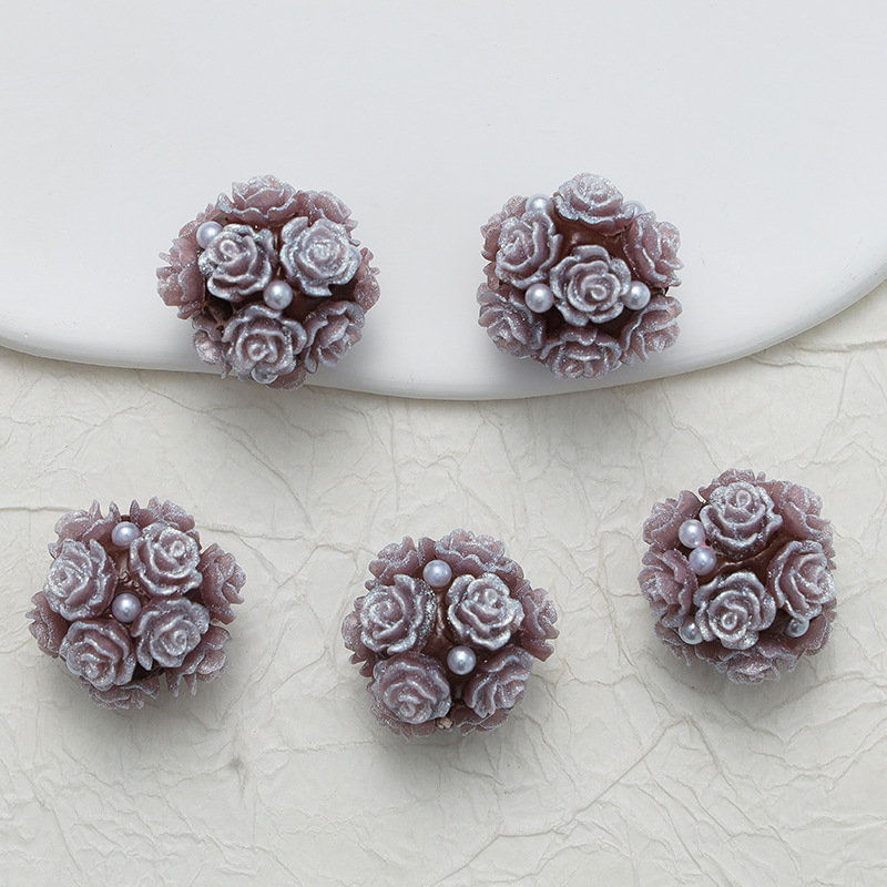 10pcs 20mm Rose Flower Beads Rose Ball Beads Rose Beads DIY for Jewelry Making - Picture 30 of 51