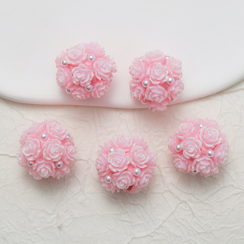 10pcs 20mm Rose Flower Beads Rose Ball Beads Rose Beads DIY for Jewelry Making - Picture 27 of 51