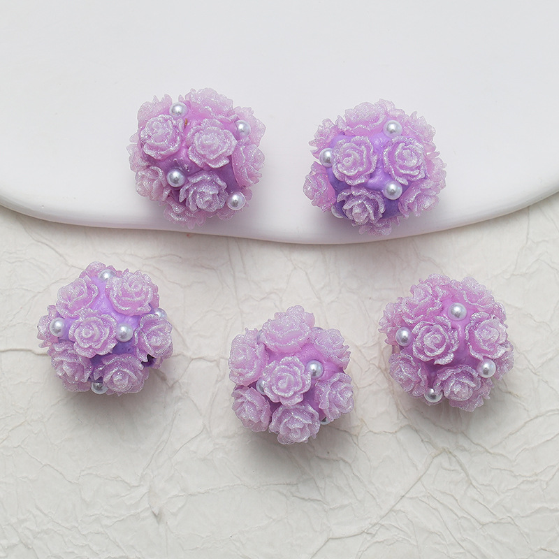10pcs 20mm Rose Flower Beads Rose Ball Beads Rose Beads DIY for Jewelry Making - Picture 29 of 51