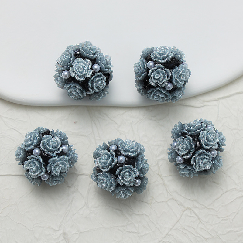 10pcs 20mm Rose Flower Beads Rose Ball Beads Rose Beads DIY for Jewelry Making - Picture 36 of 51