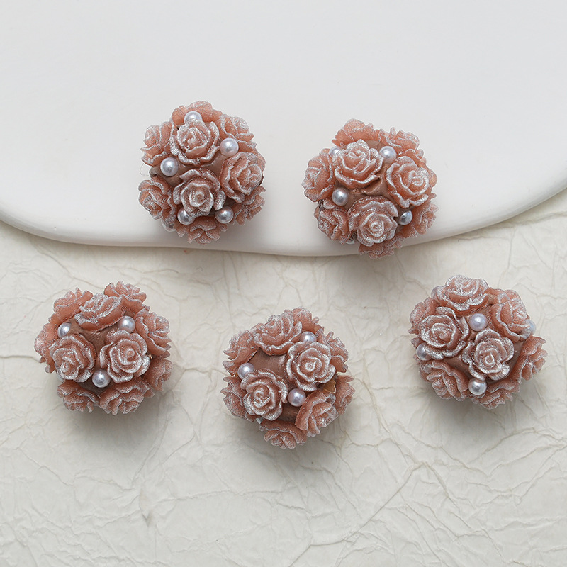 10pcs 20mm Rose Flower Beads Rose Ball Beads Rose Beads DIY for Jewelry Making - Picture 34 of 51