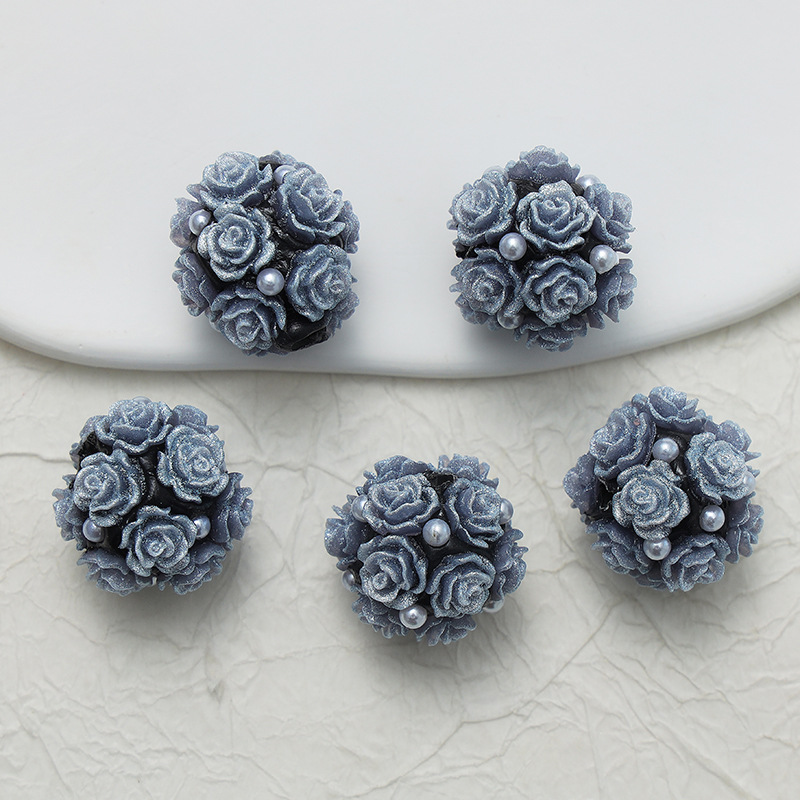 10pcs 20mm Rose Flower Beads Rose Ball Beads Rose Beads DIY for Jewelry Making - Picture 38 of 51