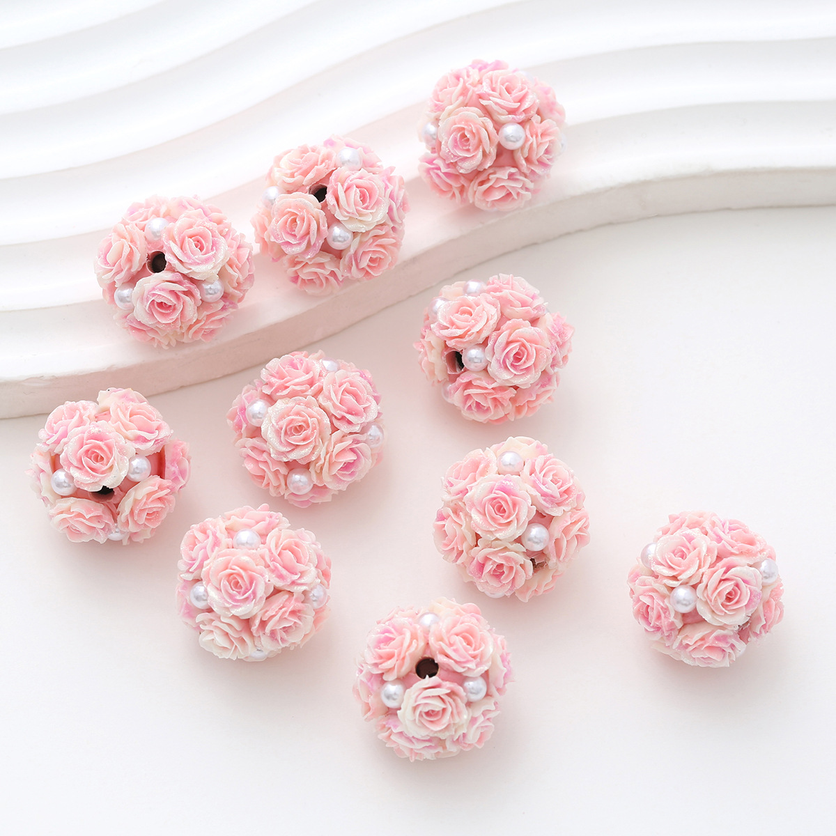 10pcs 20mm Rose Flower Beads Rose Ball Beads Rose Beads DIY for Jewelry Making - Picture 42 of 51