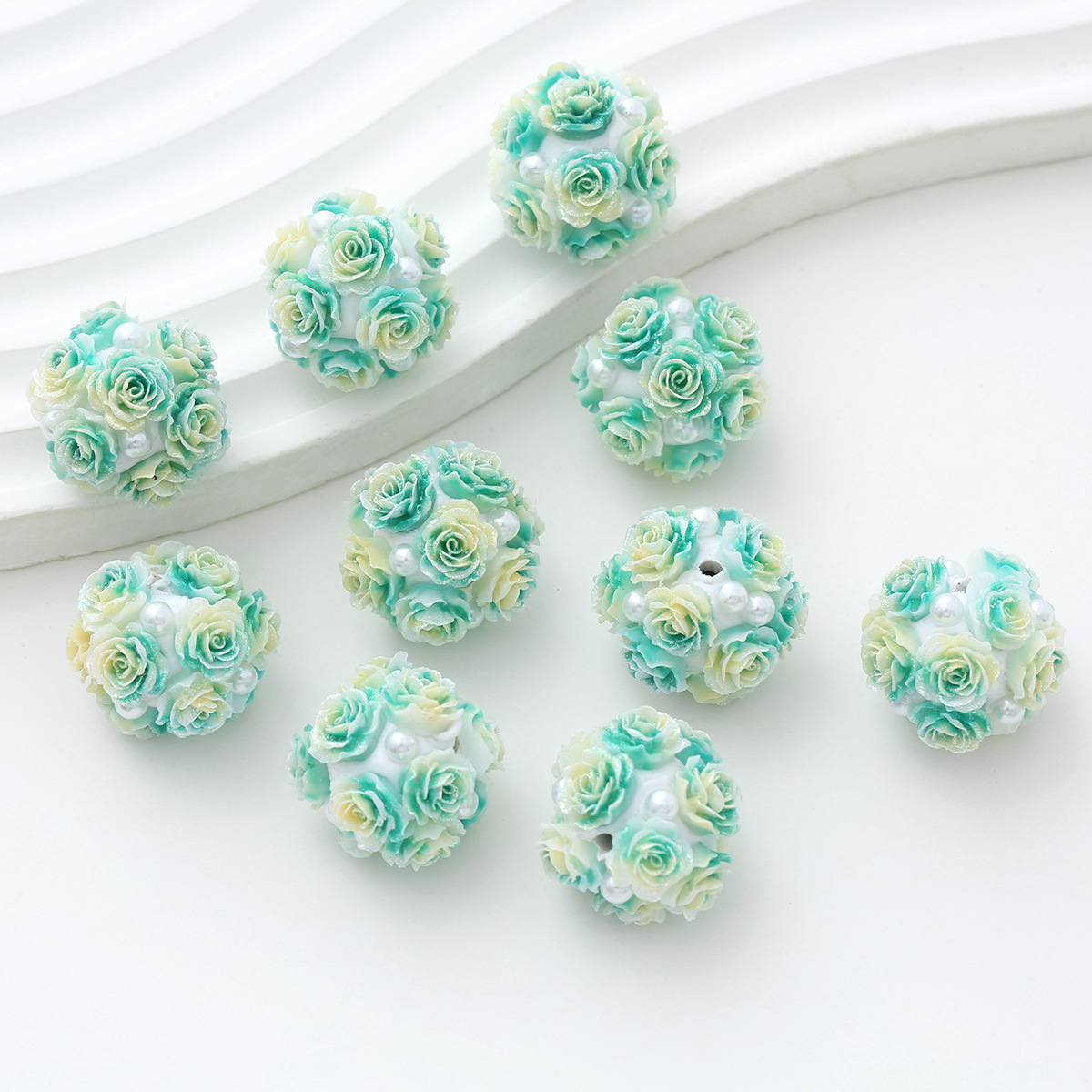 10pcs 20mm Rose Flower Beads Rose Ball Beads Rose Beads DIY for Jewelry Making - Picture 40 of 51