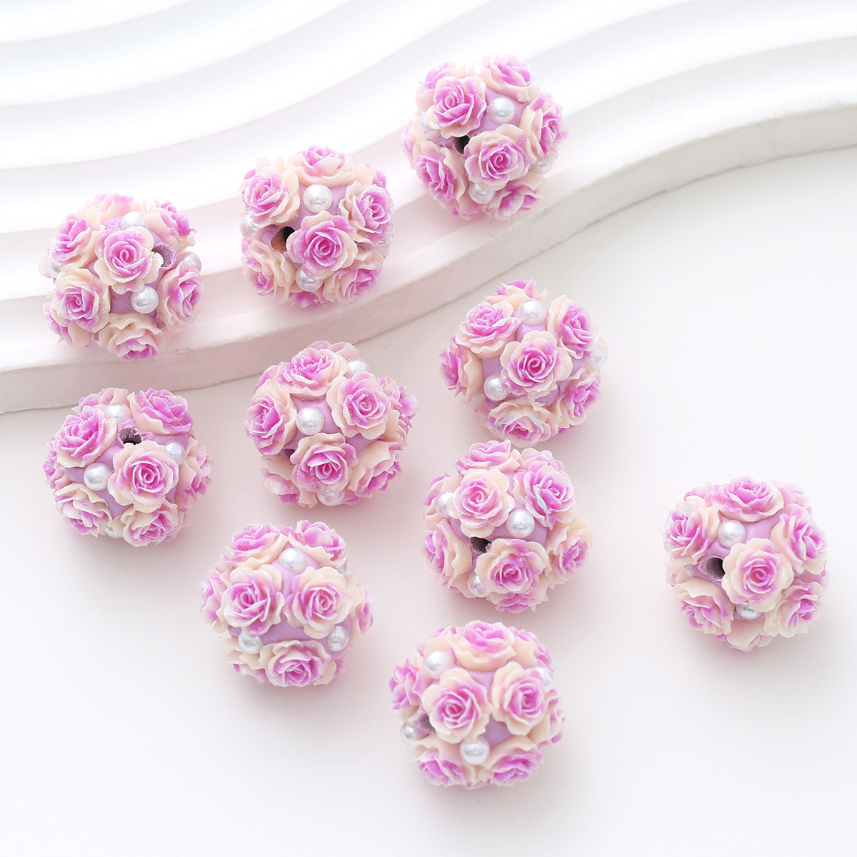 10pcs 20mm Rose Flower Beads Rose Ball Beads Rose Beads DIY for Jewelry Making - Picture 43 of 51