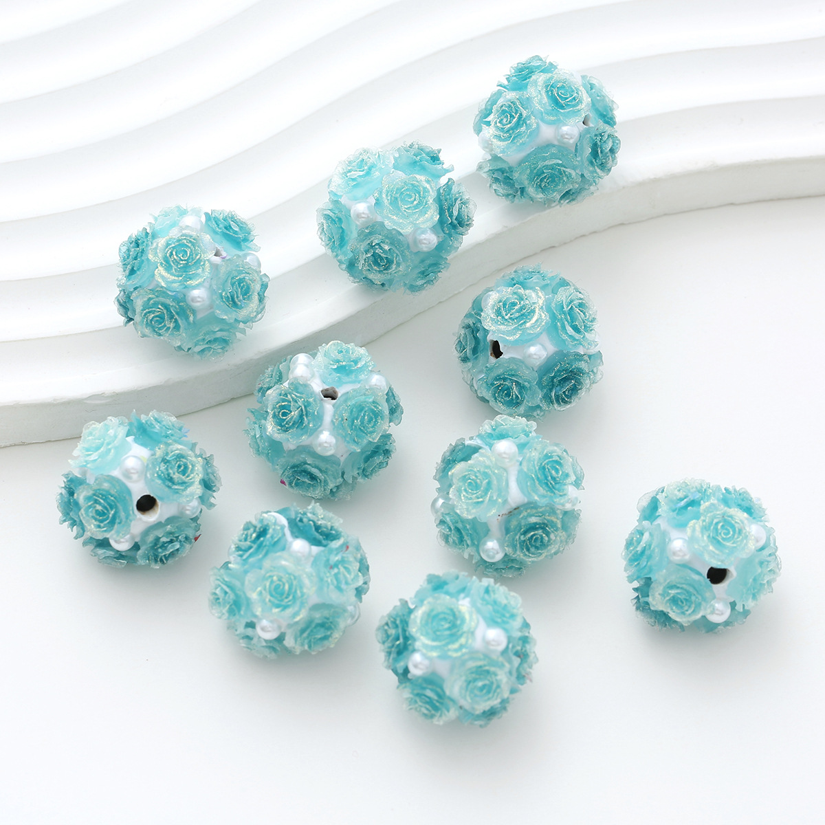 10pcs 20mm Rose Flower Beads Rose Ball Beads Rose Beads DIY for Jewelry Making - Picture 49 of 51