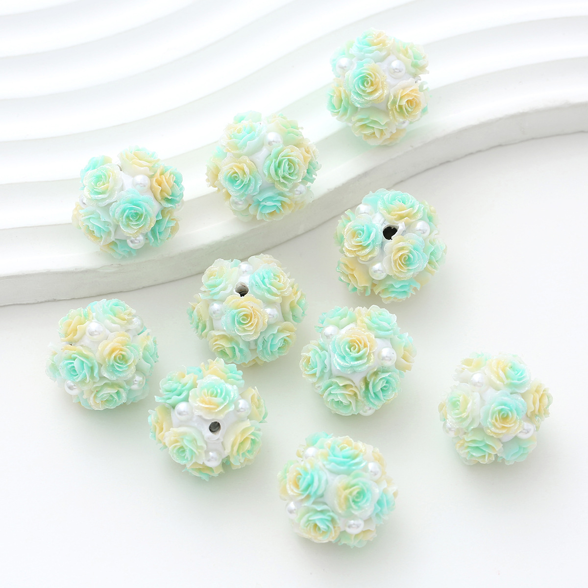 10pcs 20mm Rose Flower Beads Rose Ball Beads Rose Beads DIY for Jewelry Making - Picture 46 of 51