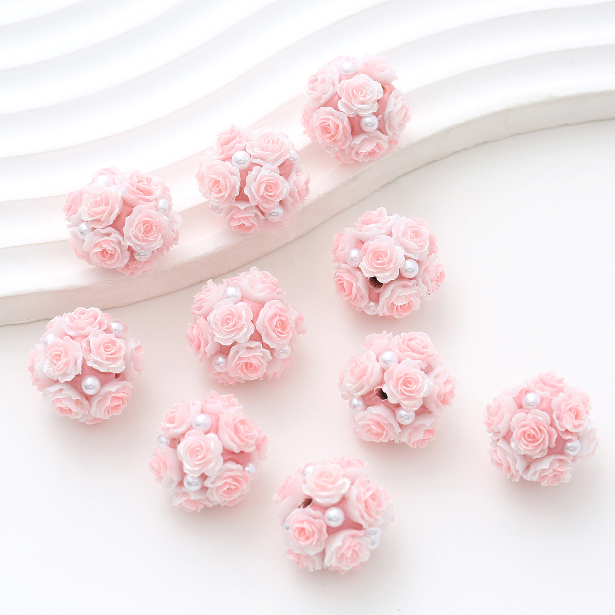 10pcs 20mm Rose Flower Beads Rose Ball Beads Rose Beads DIY for Jewelry Making - Picture 48 of 51