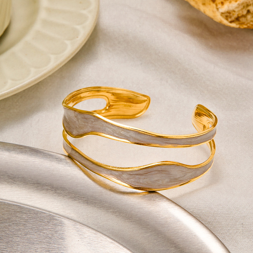 Stainless steel bracelet irregular high-end adjustable open female bracelet