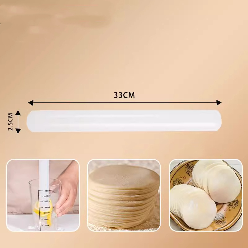 White PP Rolling Pin Household Dumpling Pizza Pastry Tool Long Dough Roller - Picture 9 of 10
